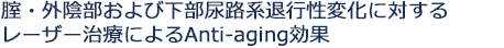 腟・外陰部および下部尿路系退行性変化に対するレーザー治療によるAnti-aging効果